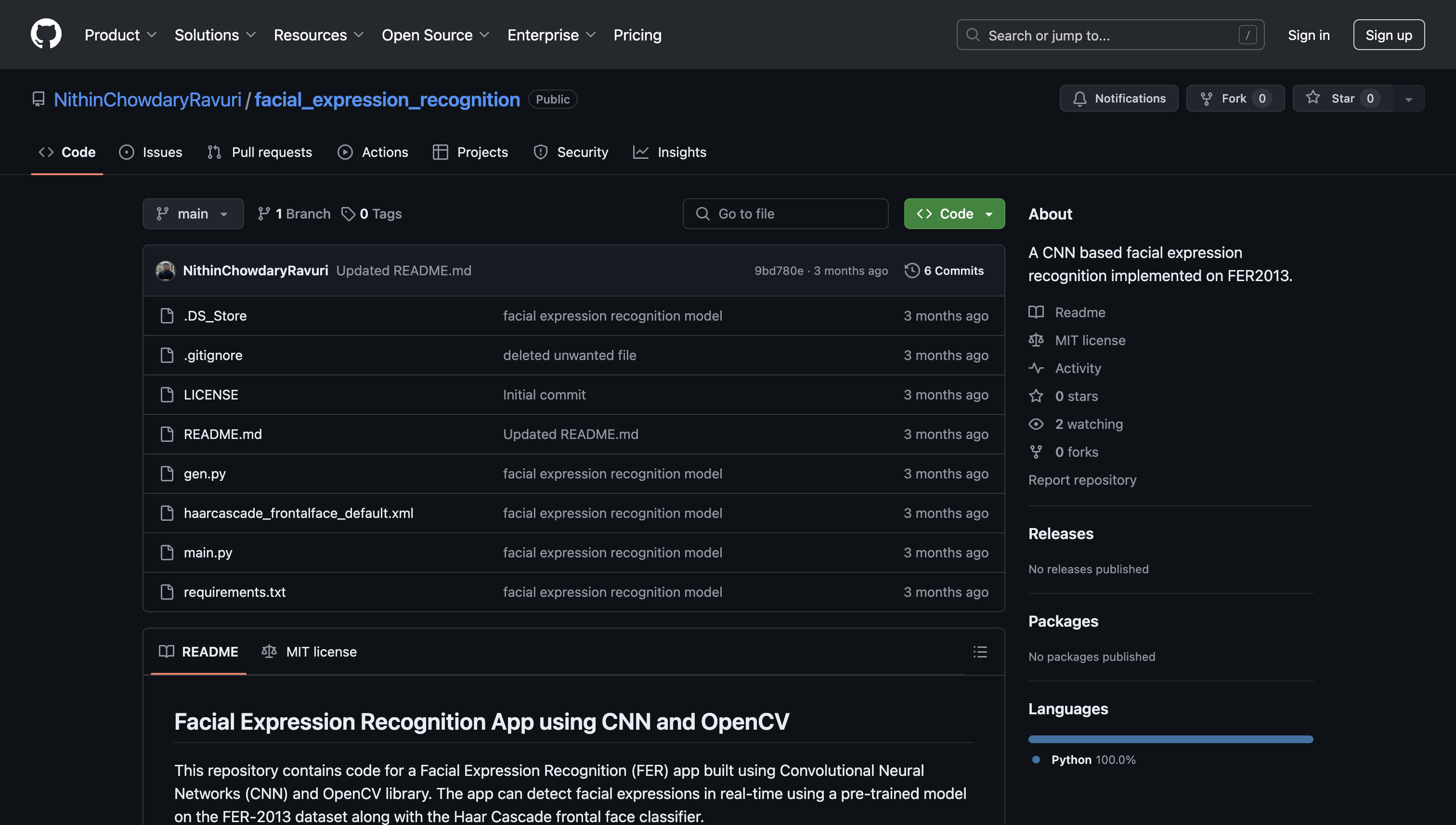 Facial Expression Recognition Model preview